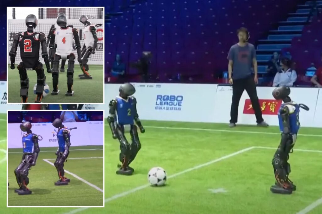AI guided humanoid robots competed in the first football game 3-on-3