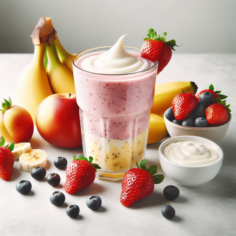 simple fruit smoothie with yogurt